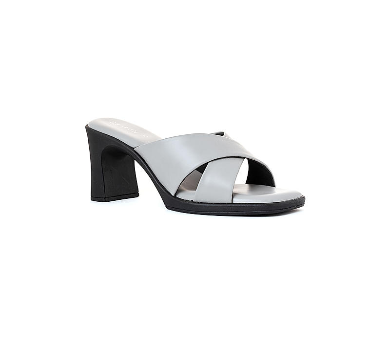 Sharon Grey Mule Heels for Women