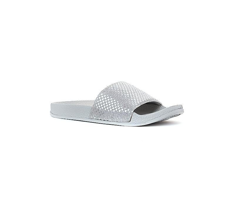 Waves Grey Slide Slippers for Women