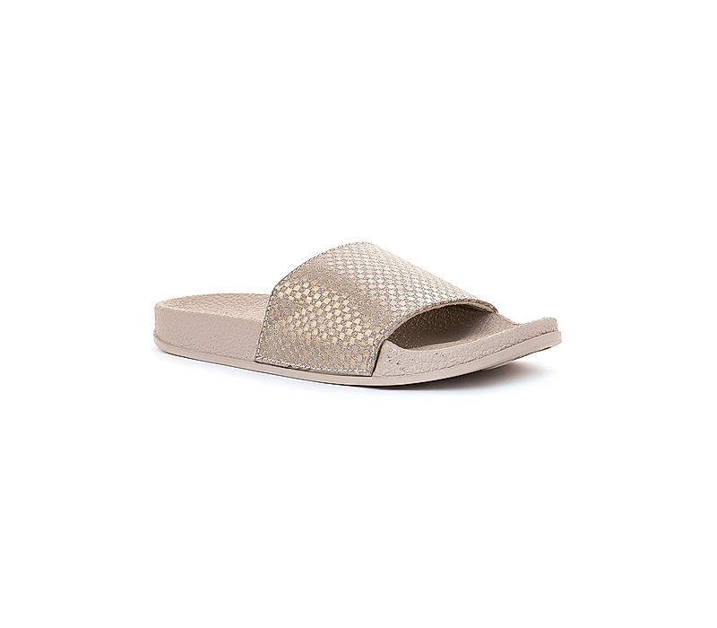 Waves Gold Slide Slippers for Women