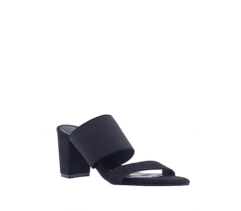 Sharon Black Heel Slip On Sandal for Women