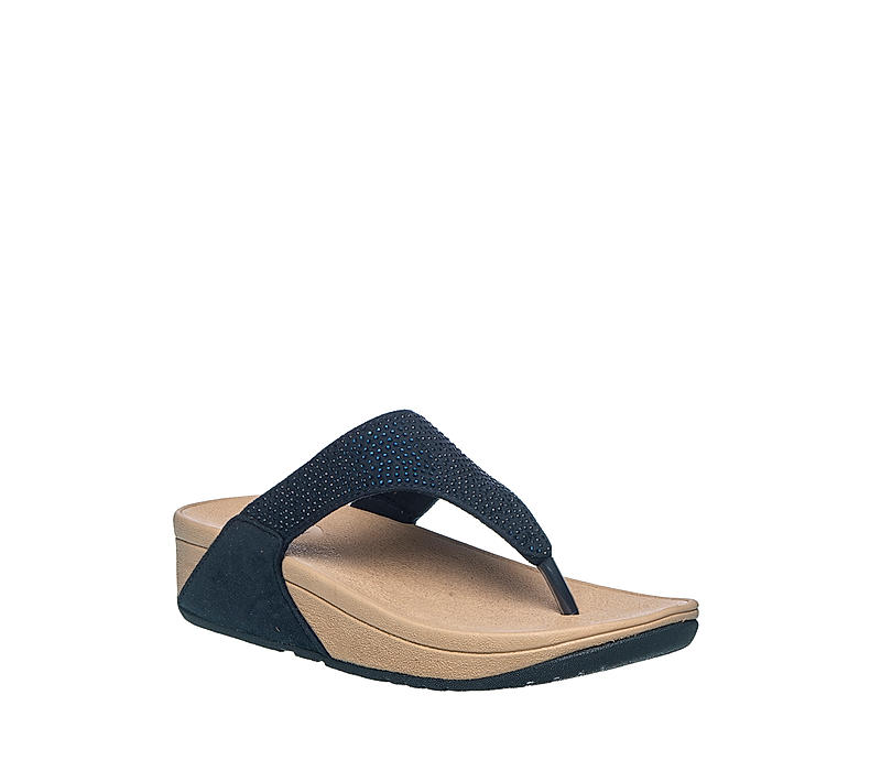 Sharon Navy Heel Slip On Sandal for Women