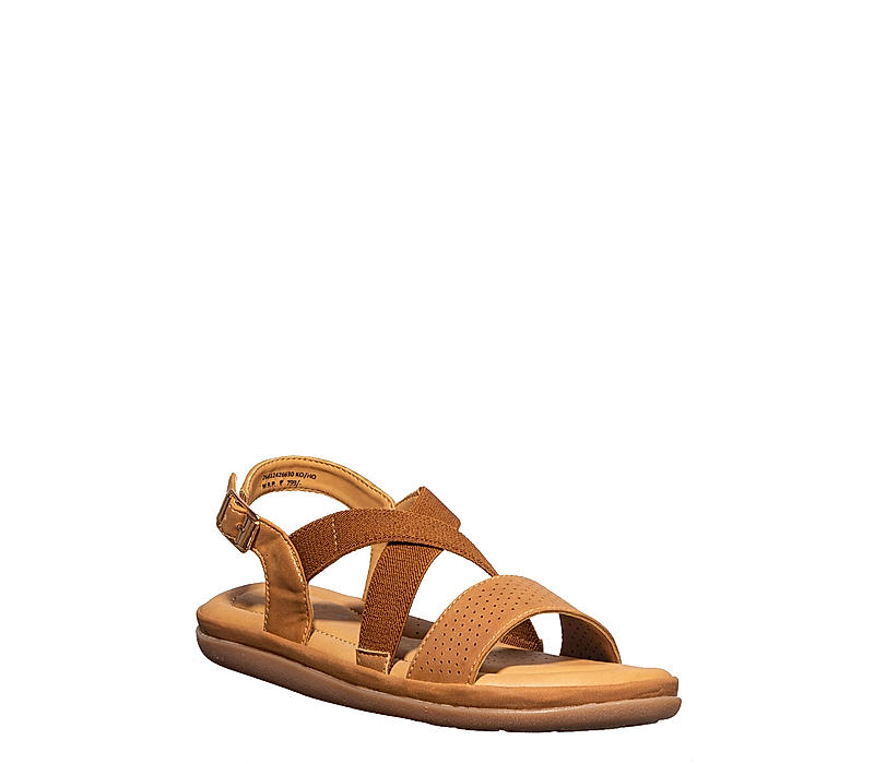 Softouch Tan Brown Flat Sandal for Women