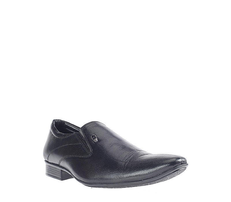 Lazard Black Leather Slip On Formal Shoe for Men