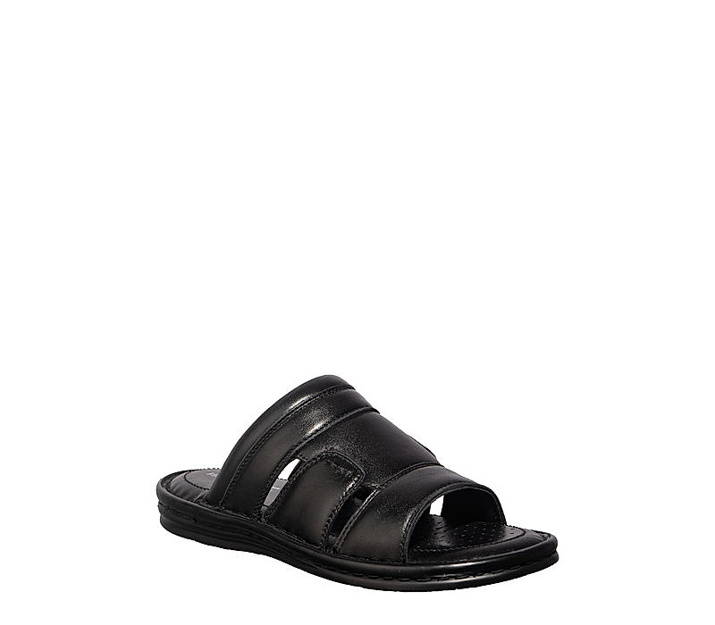 British Walkers Black Leather Mule Sandal for Men