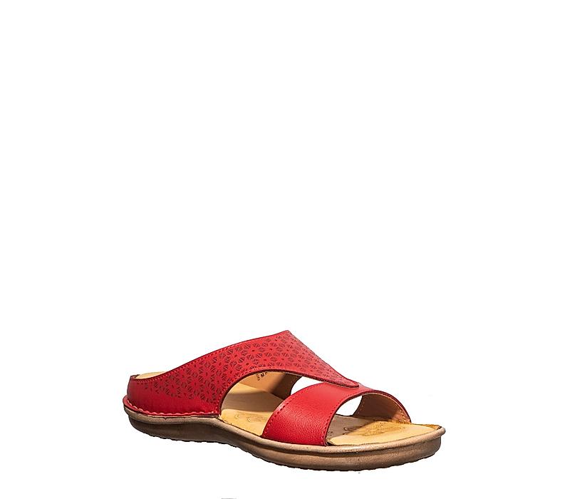 Softouch Red Mule Flat Sandal for Women