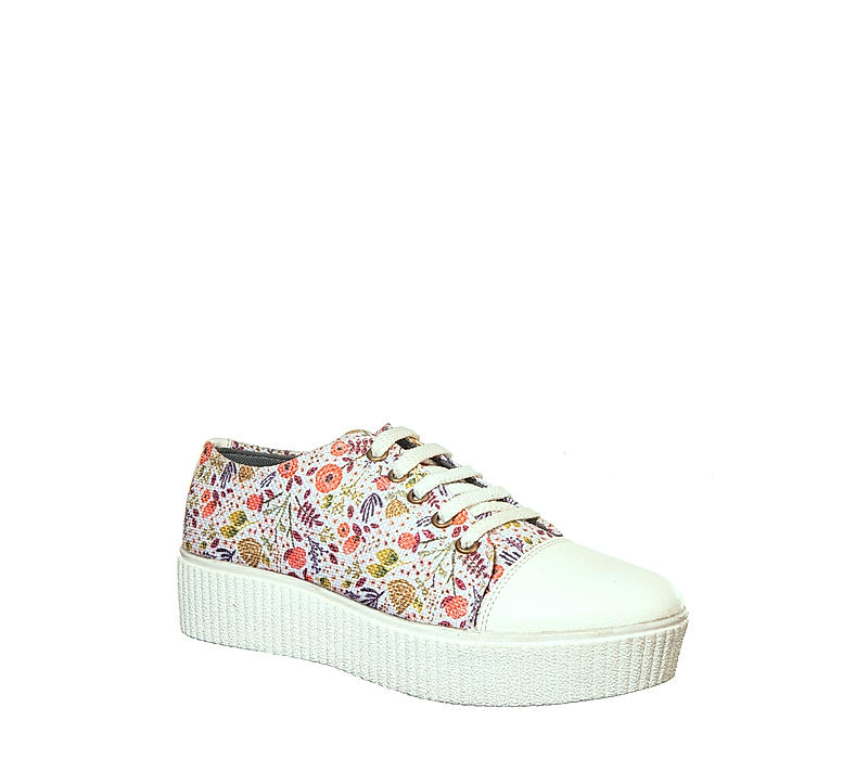 Khadim White Casual Sneakers for Women