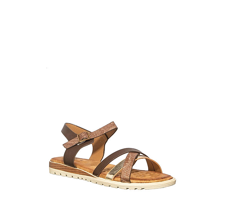 Cleo Brown Flat Sandal for Women