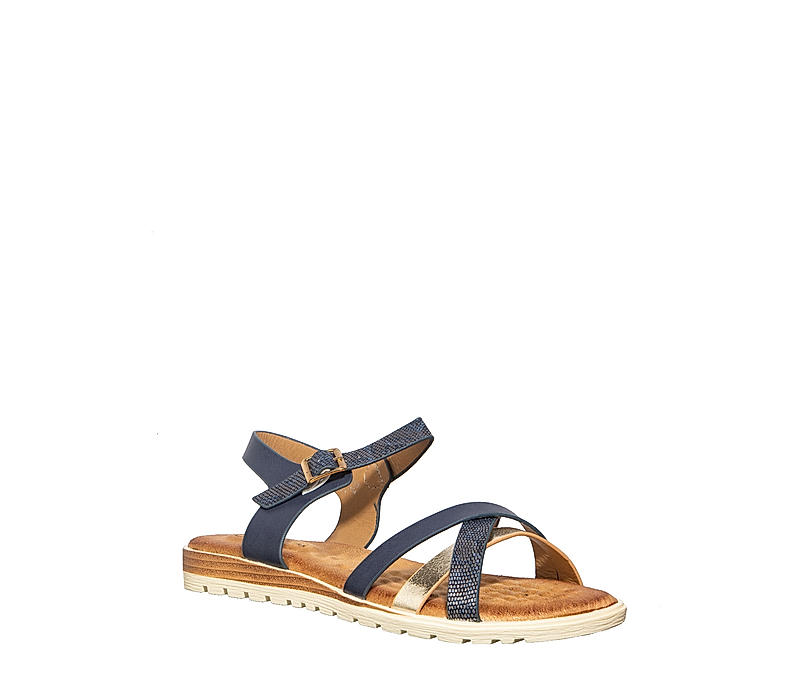 Cleo Navy Flat Sandal for Women