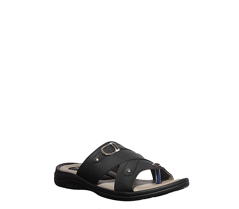 Khadim Black Slip On Sandal for Men