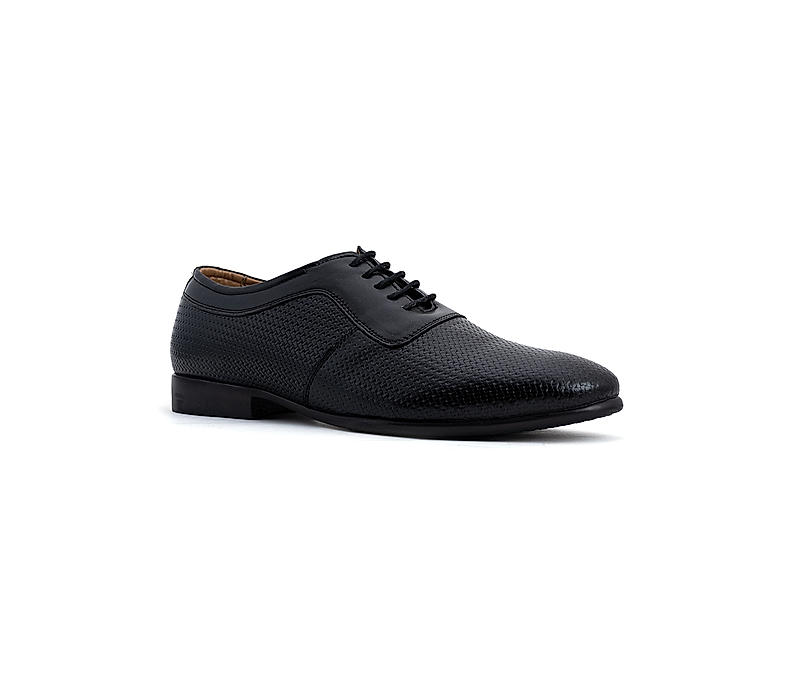 Lazard Black Leather Oxford Formal Shoe for Men