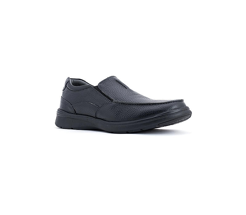 British Walkers Black Leather Slip On Formal Shoe for Men