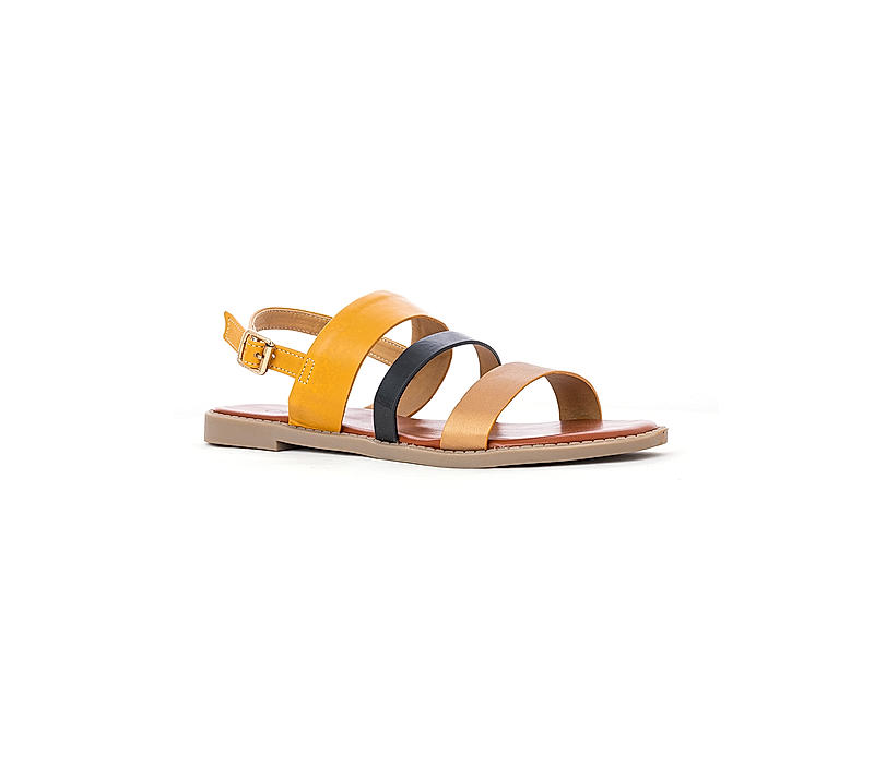 Cleo Yellow Flat Sandal for Women