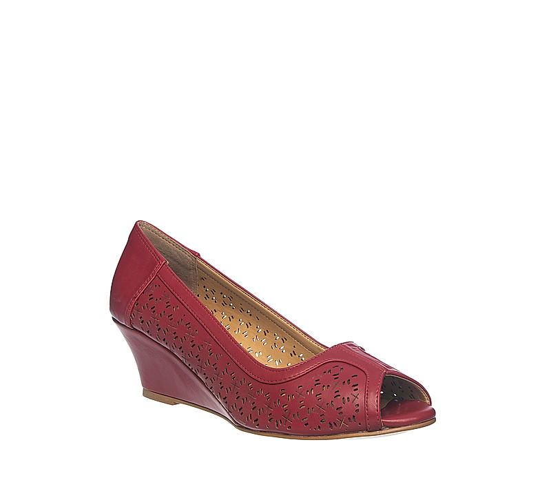 Sharon Maroon Peep-Toe Heel Sandal for Women