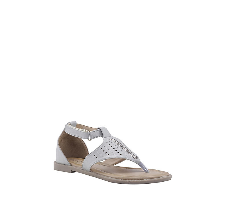 Cleo Grey Flat Sandal for Women