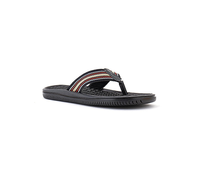 Khadim Black Flip Flops for Men