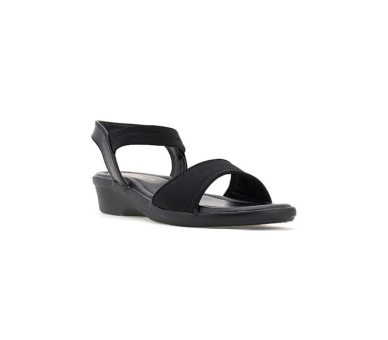 Khadim Black Flat Sandal for Women