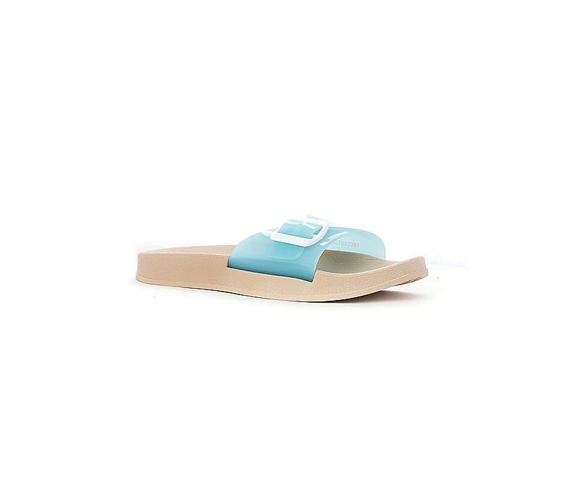 Waves Blue Slide Slippers for Women