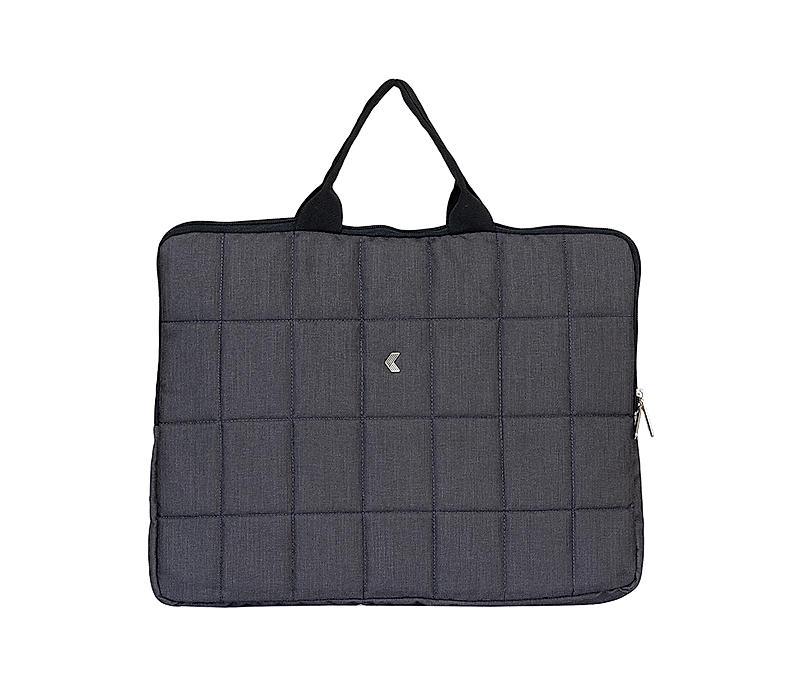 Khadim Grey Quilted Laptop Bag for Men