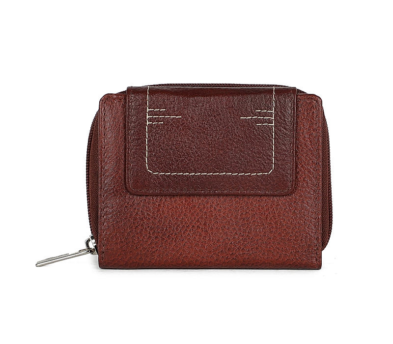 Khadim Brown Zip Around Wallet for Women