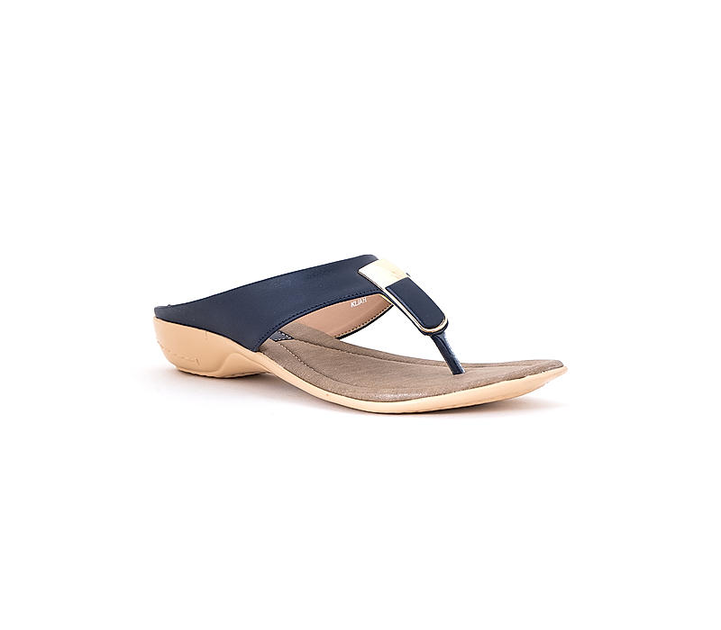 Khadim Navy Flat Slip On Sandal for Women