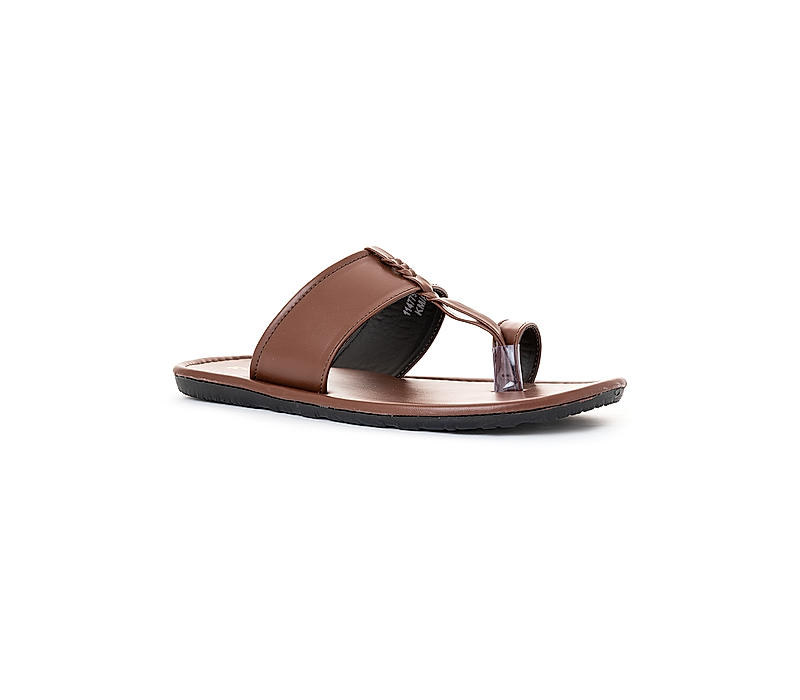 Khadim Brown Kolhapuri Slippers for Men