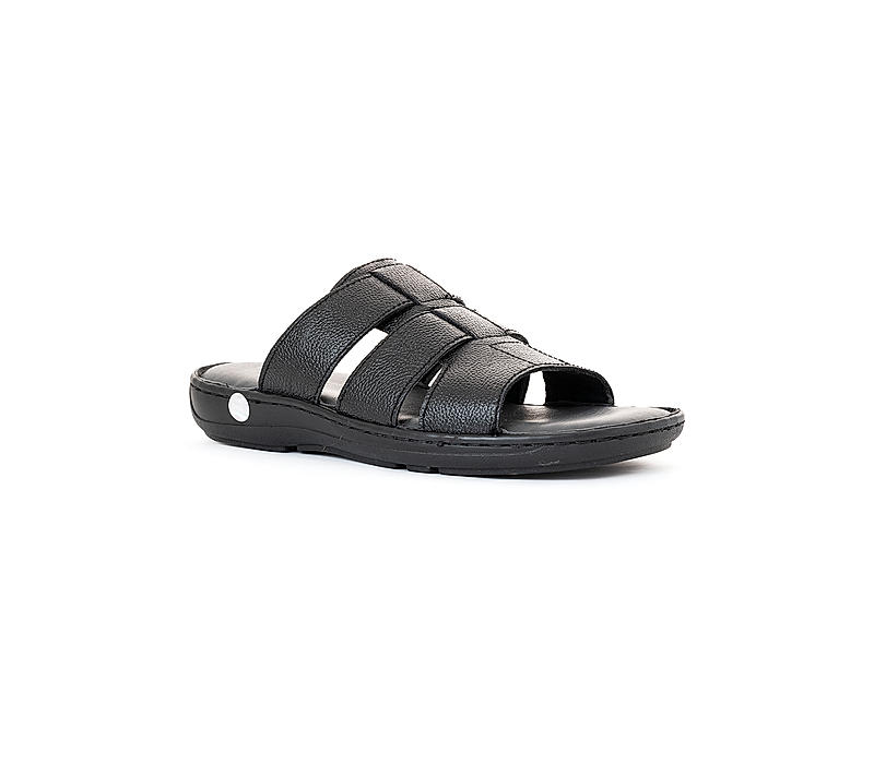 British Walkers Black Leather Mule Sandal for Men