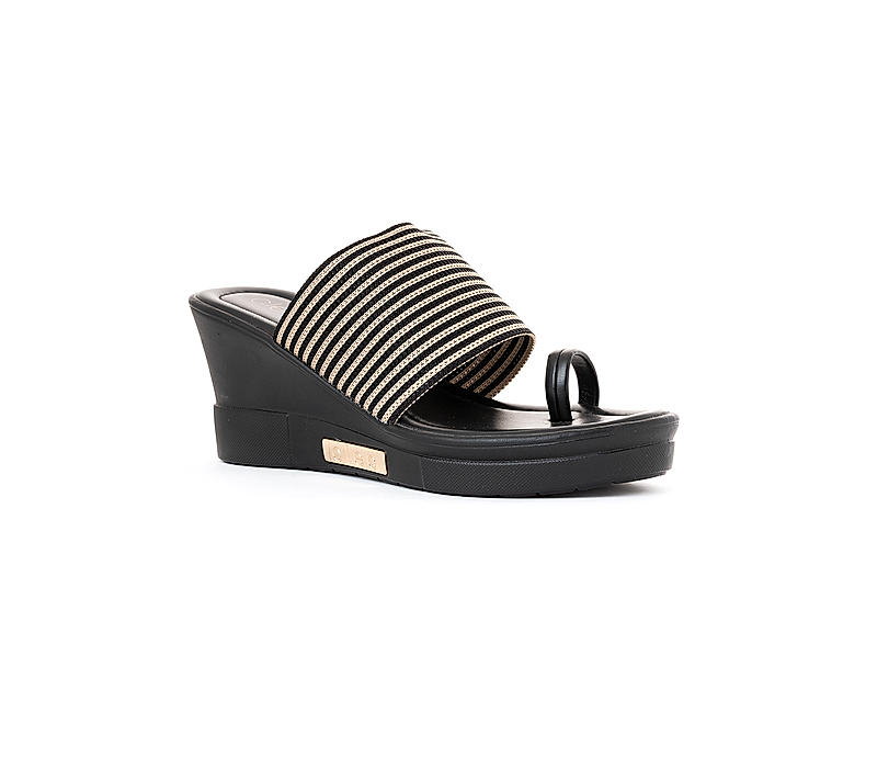 Cleo Black Heel Slip On Sandal for Women