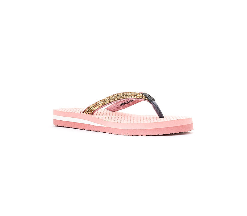 Waves Pink Flat Slippers for Women