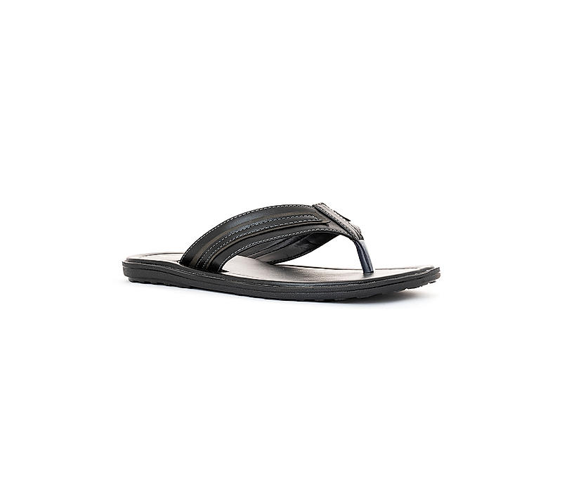 Khadim Black Flip Flops for Men