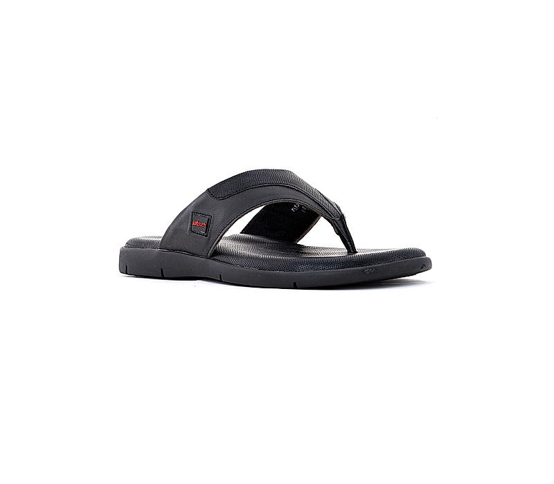 Softouch Black Flip Flops for Men