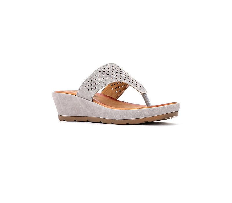 Sharon Grey Heel Slip On Sandal for Women