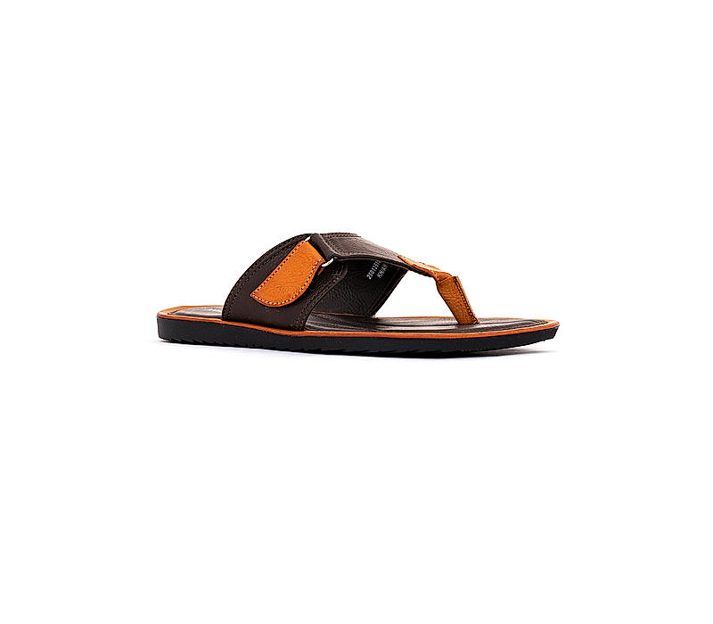 Khadim Brown Flip Flops for Men