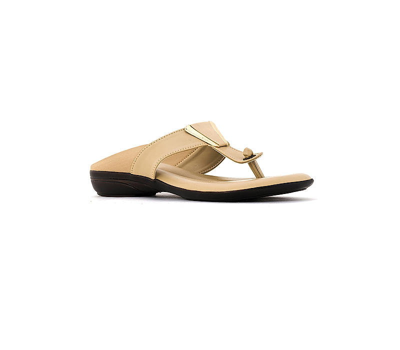 Khadim Beige Flat Slip On Sandal for Women