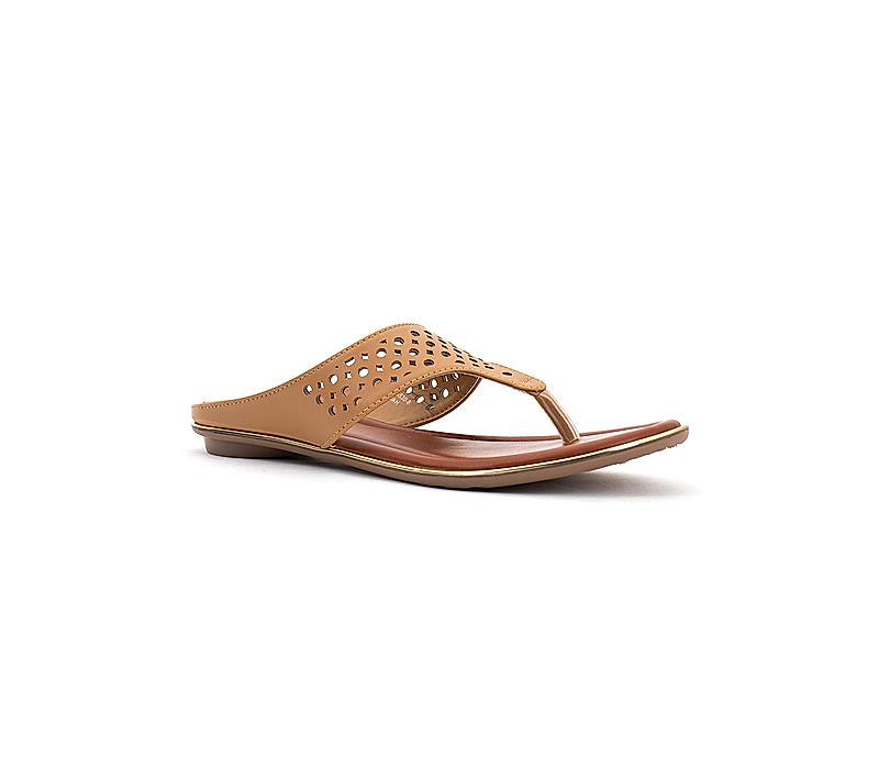 Khadim Beige Flat Slip On Sandal for Women