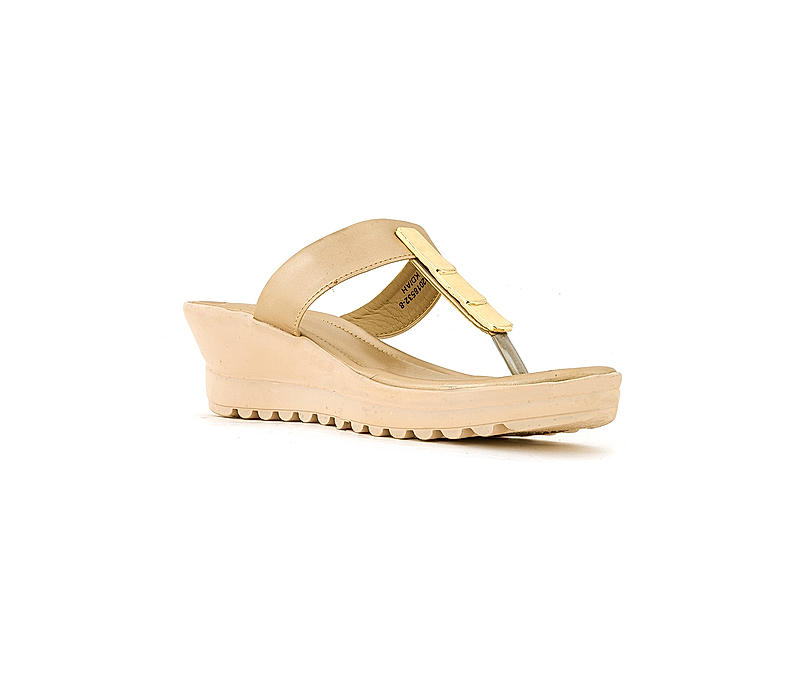 Cleo Beige Heel Slip On Sandal for Women