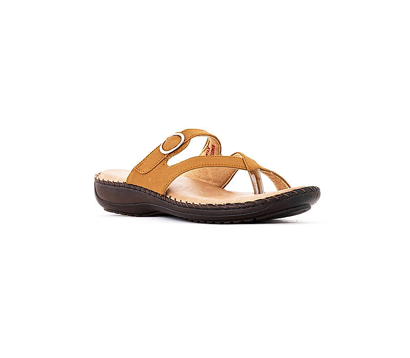 Khadim Brown Heel Slip On Sandal for Women