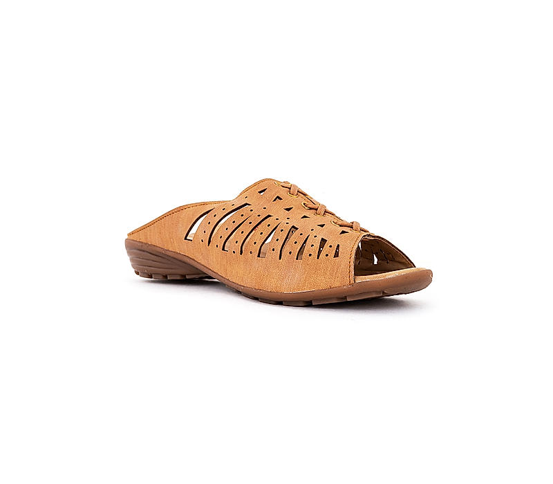 Khadim Beige Mule Flat Sandal for Women