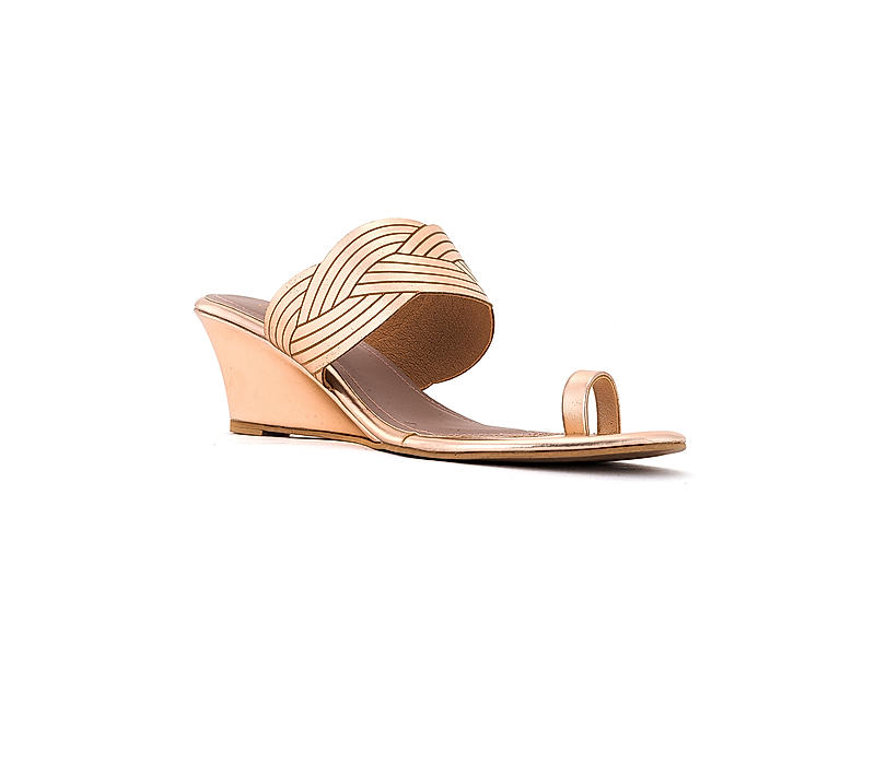 Cleo Rose Gold Heel Slip On Sandal for Women