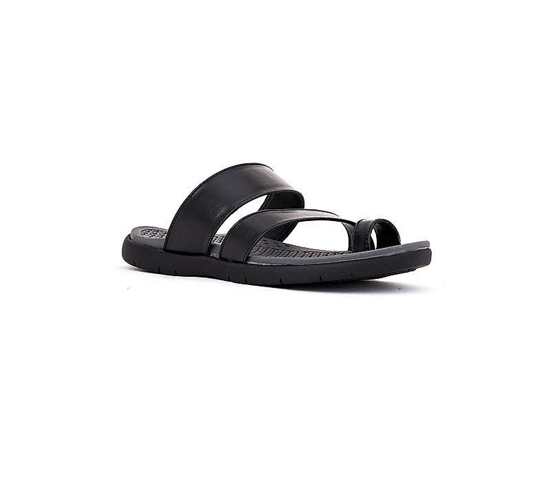 Khadim Black Slip On Sandal for Men