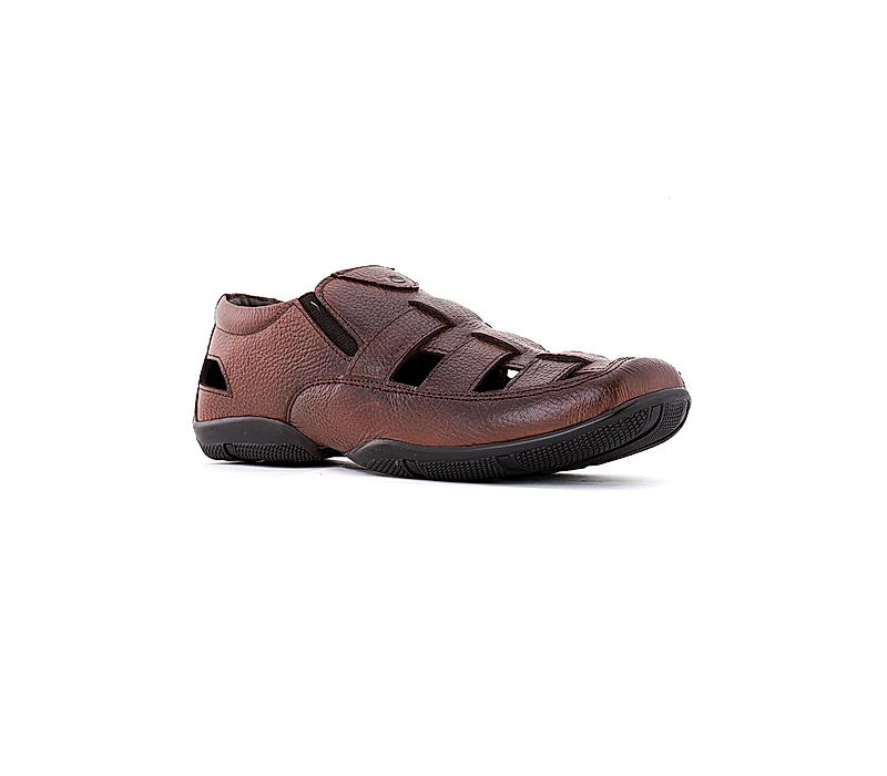 Lazard Brown Leather Peshawari Sandal for Men