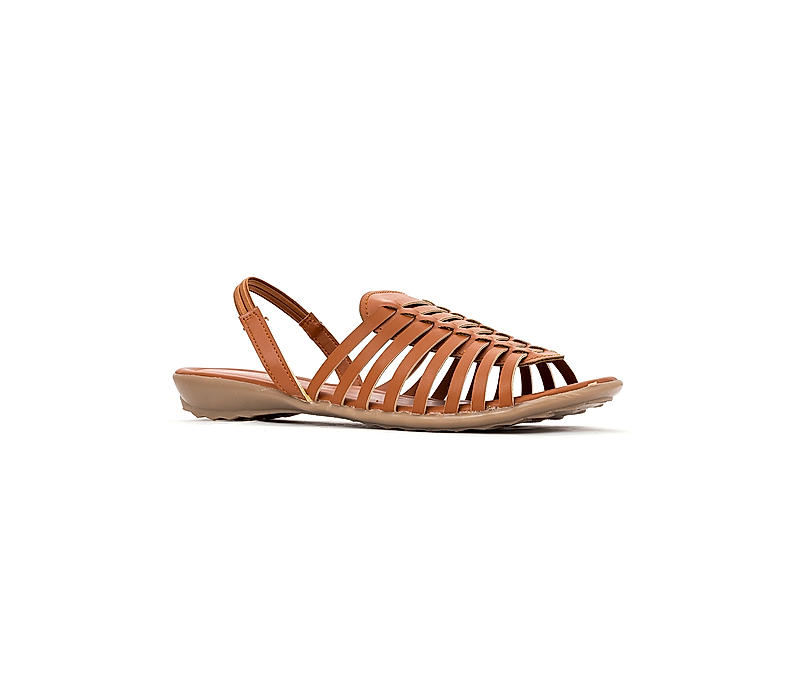 Khadim Tan Brown Flat Sandal for Women