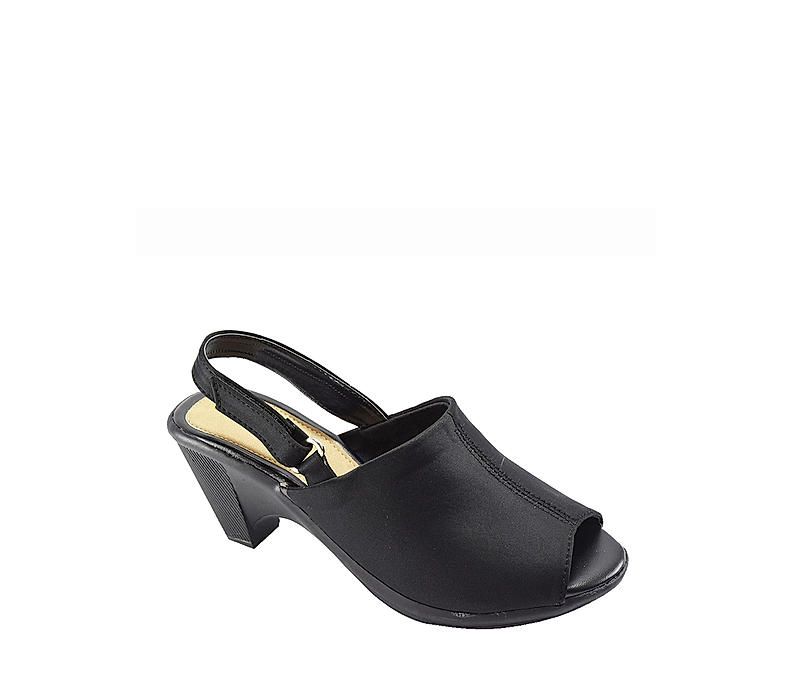 Khadim Black Clog Heel Sandal for Women