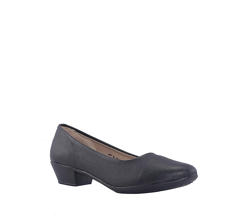 Khadim Black Leather Pump Shoe Heels for Women