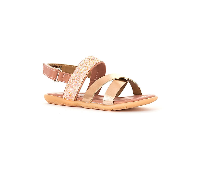 Bonito Rose Gold Flat Sandal for Girls