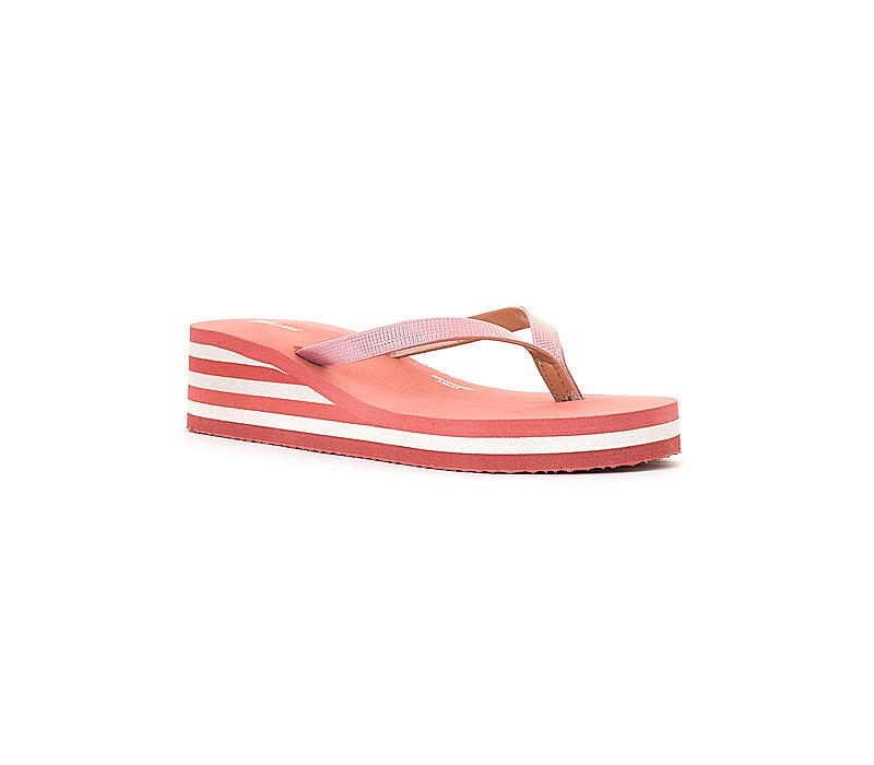 Waves Pink Heel Slippers for Women