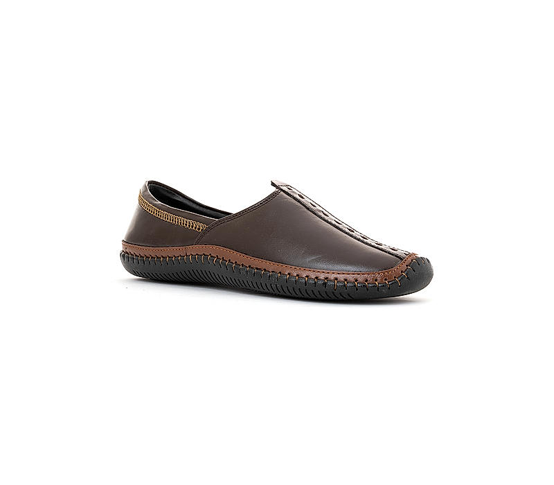 Lazard Brown Leather Jutti Ethnic Shoe for Men