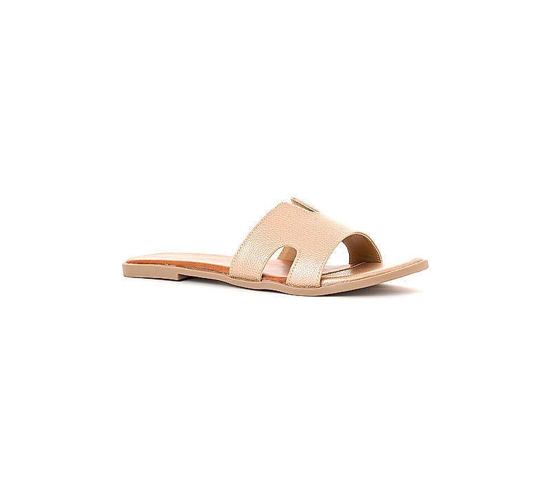 Cleo Beige Mule Flat Sandal for Women