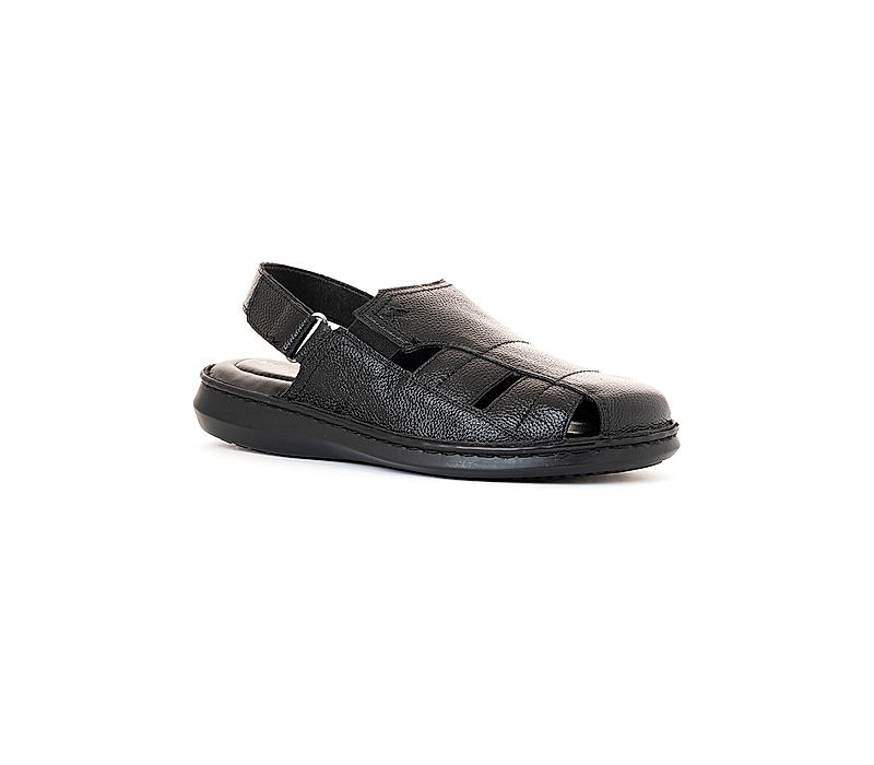 British Walkers Black Leather Clog Sandal for Men