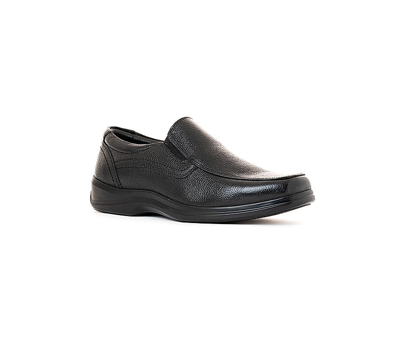 British Walkers Black Leather Slip On Formal Shoe for Men