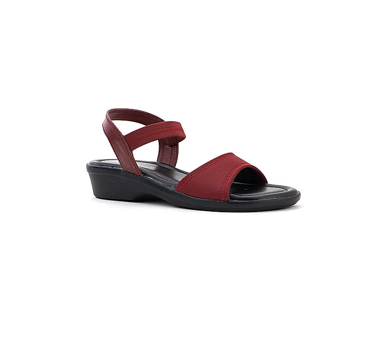 Khadim Maroon Flat Sandal for Women